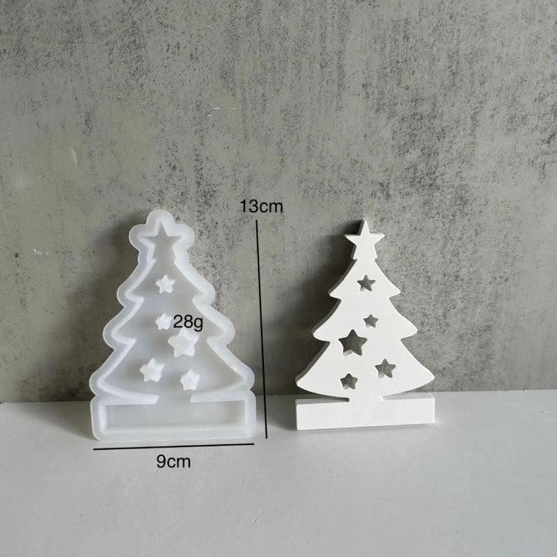 New Pemegang Lilin Sisipan Pokok Krismas Acuan Silikon Pemegang Lilin Tealight Pokok Bintang Acuan Plaster Acuan Hiasan Hiasan