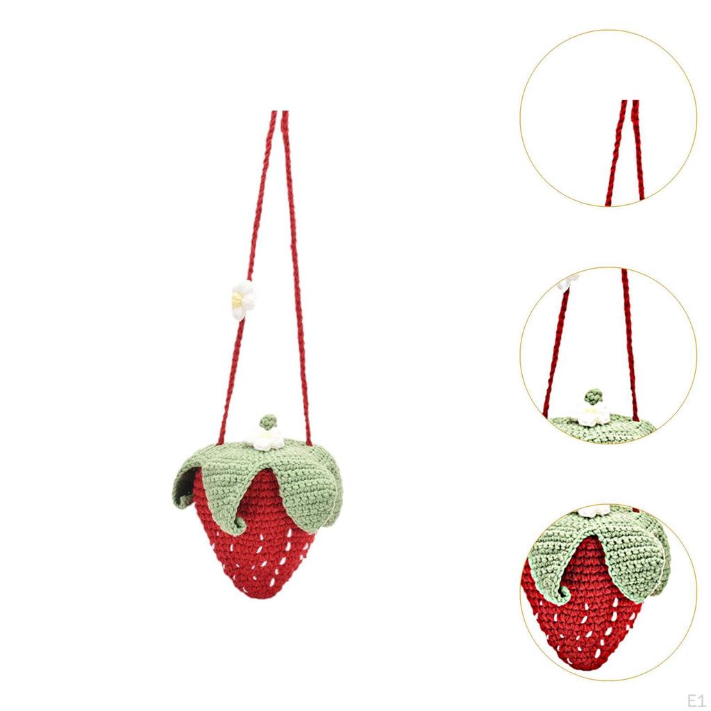 Hand Knitted Strawberry Bag Casual Cute Handbag for Work Street Daily Use Travel
