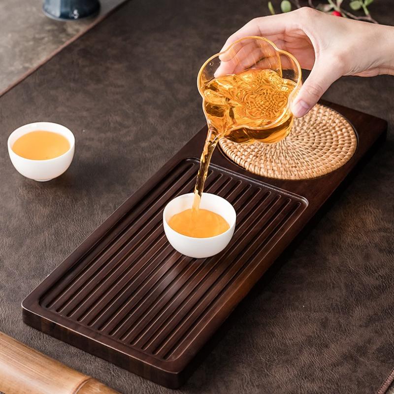 Decorative Bamboo Tea Tray Tea Ceremony Trays Chinese Tea Accessories Solid Bamboo Wood Tea Tray Portable  Hotel Tea Plate