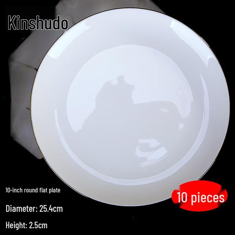 Jingdezhen Nordic Style Gold Rim Bone China Dinner Plates