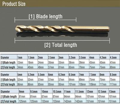 1MM-13MM Cobalt High Speed Steel Twist Drill Hole M35 Stainless Steel Tool Set The Whole Ground Metal Reamer Tools