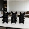 French Bulldog Statue Ornament, Listen, Look, Speak Wisdom Puppy Statue, Perfect Gift for Smart and Satirical Dog Lovers