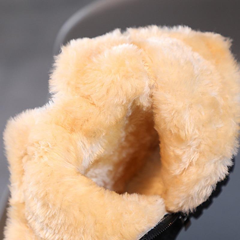 New Little Girls' Plush and Warm Princess Baby Children's Snow Boots and Big Children's Cotton Shoes