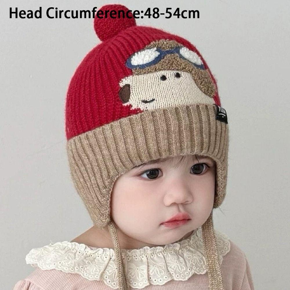 Cold Proof Children Hat Cute Cartoon Warm Knitted Hat New Ear Protection Hat  Children