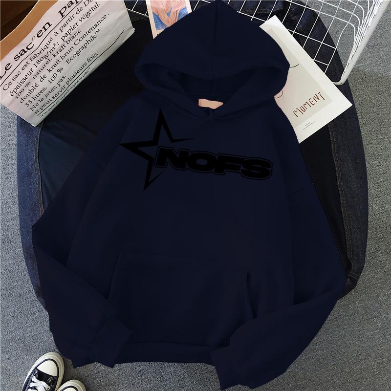 Winter Fashion Womens Hoodie NOFS Print Pullover Streetwear Hoodies Women Hip Hop Fleece Harajuku Y2K Unisex Sweatshirts Tops