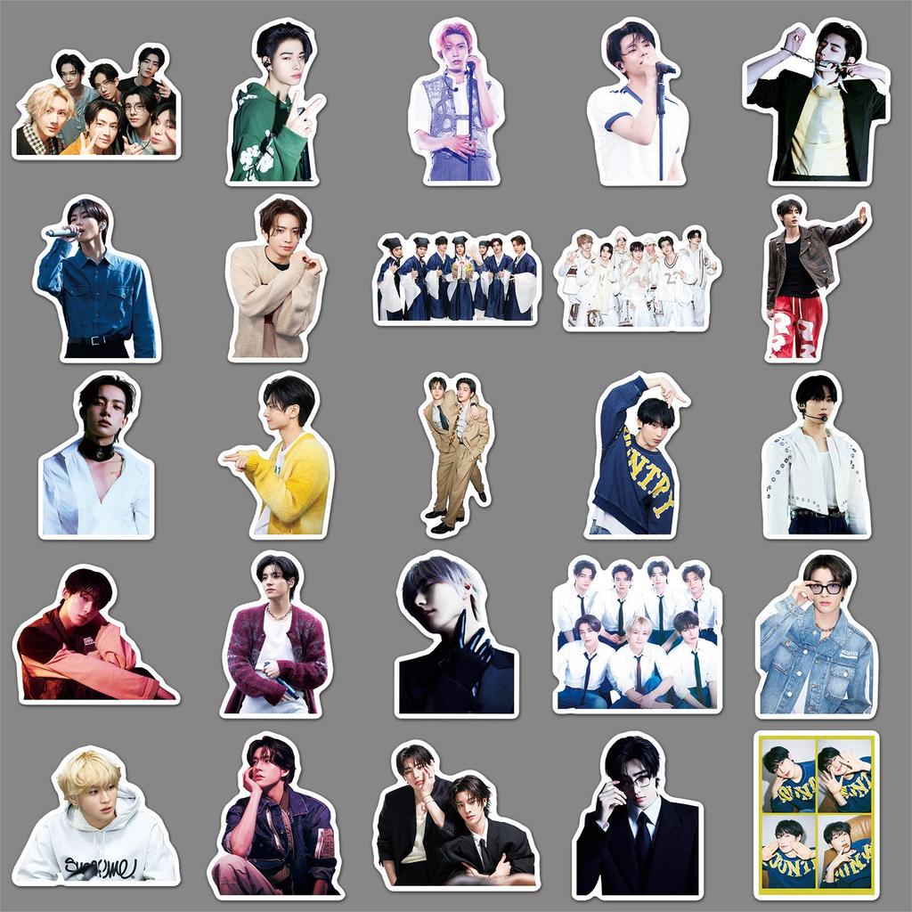 50 Autocolante Enhypen: Designuri Handsome, Trendy Boy Group pentru Decorațiune, Cutii de Depozitare, Huse de Telefon și Desktopuri.