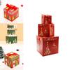Large Premium 3pcs Christmas Gift Box With Lid  Ribbon Xmas Present Box Square