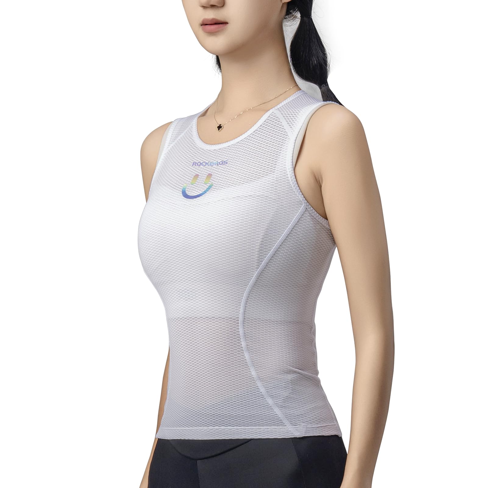 

ROCKBROS Sleeveless Tank Reflective Perfect for and Summer Sizes Women s Top, Breathable, Sweat-Wicking, Quick-Drying, Stretchy, Durable, Lightweight, белый