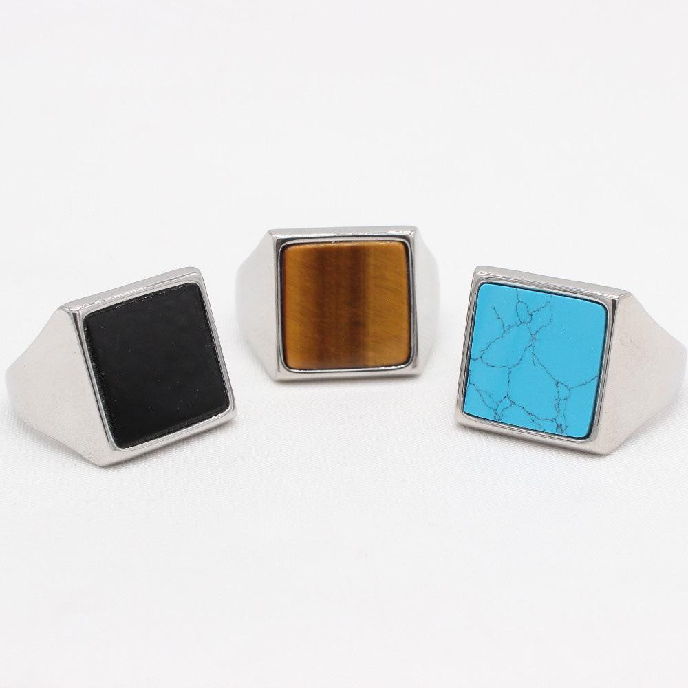 

Fashionable and Minimalist Square Gemstone Men s Ring for Jewelry