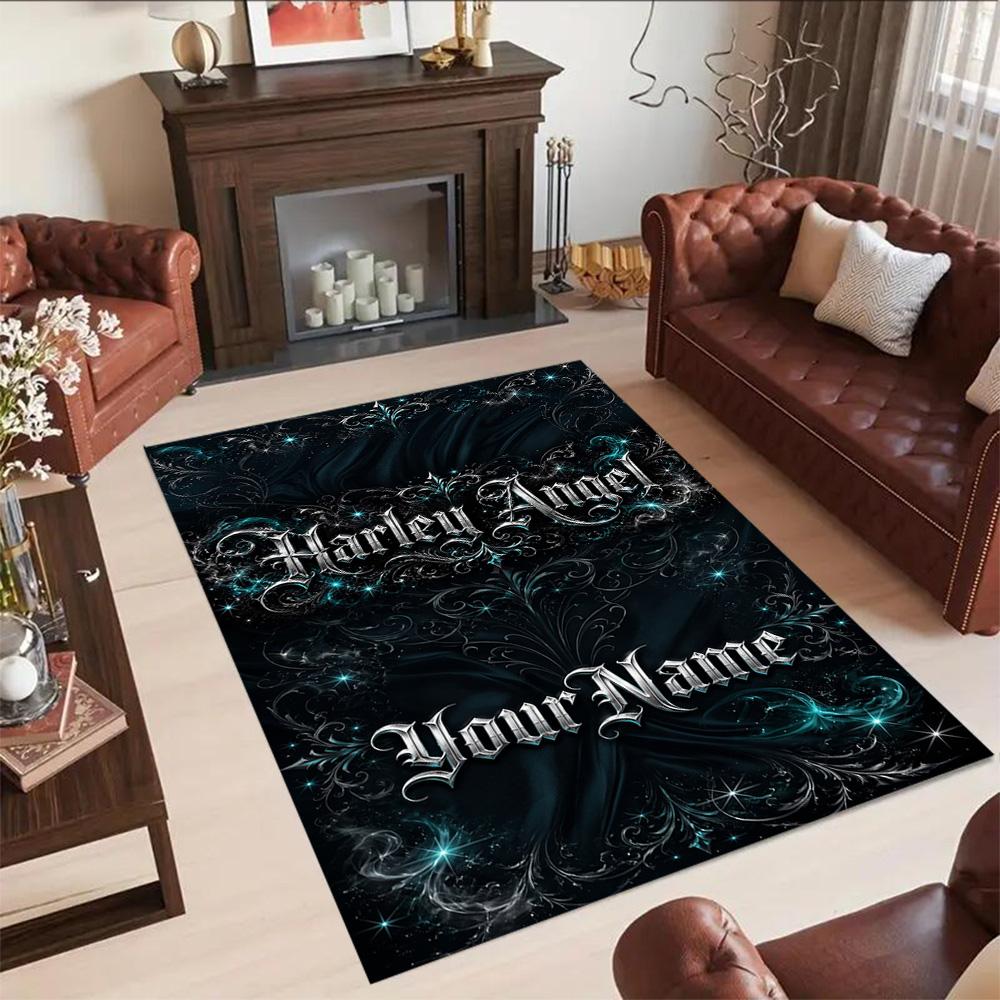 Harley-davidson Motorcycles Customize Text Carpet Design for Bedrooms Dormitory Game Room Decorate Room Antislip Carpet Office Home Decor