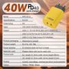 40W USB C Ladegerät Quick Charge QC 3.0 Dual PD Ladegerät Typ C Schnellladegerät Adapter für iPhone 16 15 14 Xiaomi Samsung Huawei Telefon