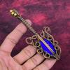Lapis Lazuli Gemstone Pendant Copper Wire Wrapped Guitar Pendant Handmade Jewelry