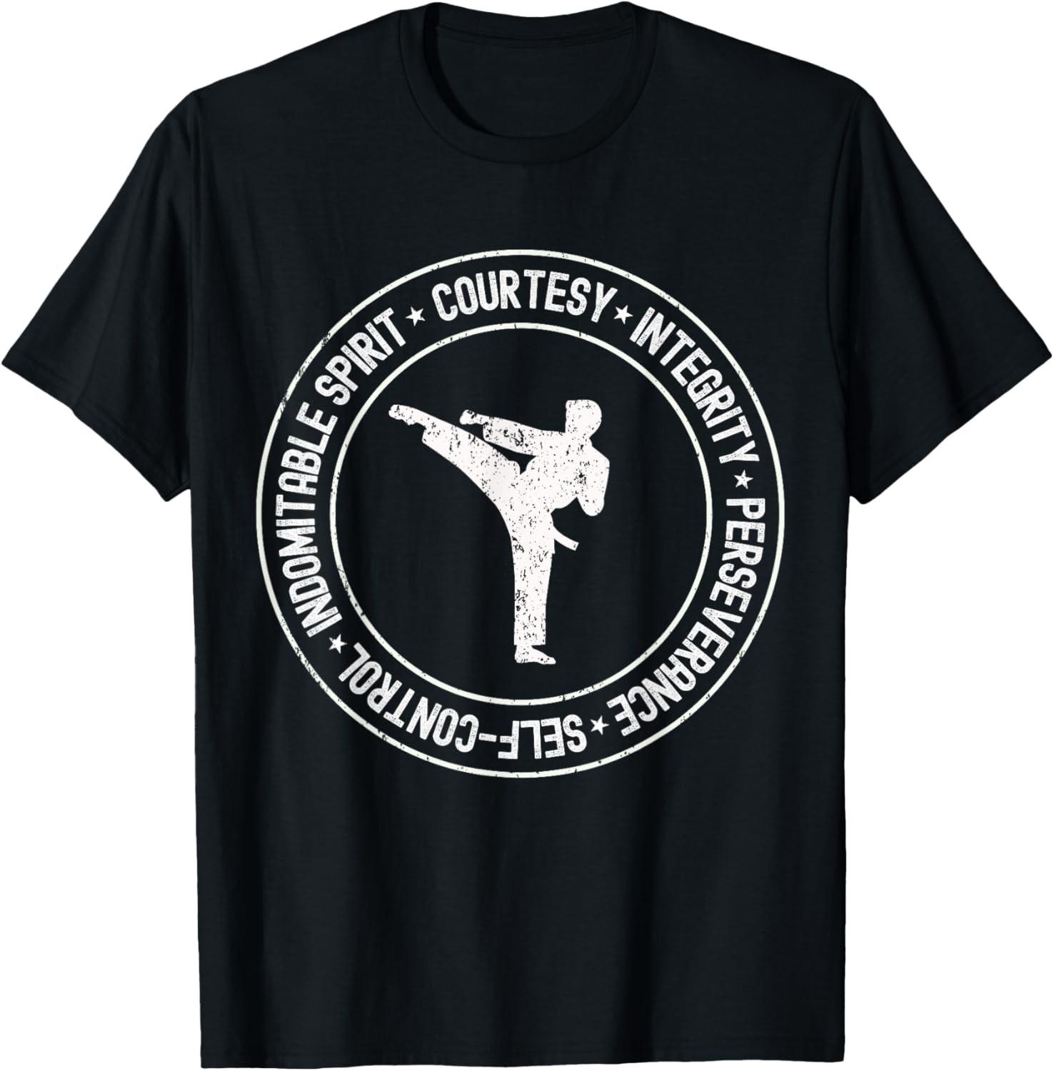 Distressed 5 Tenets of Taekwondo Taekwondo Kicking Outfit T-Shirt S разноцветный