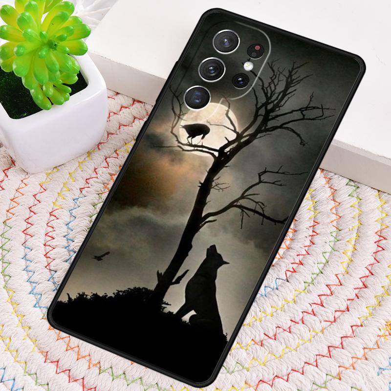 Animal The Wolf Howl Print Phone Case for Samsung Galaxy Note 10 Pro S26 Ultra S23 S24 FE S25 S21 S22 PLUS Shockproof Cove