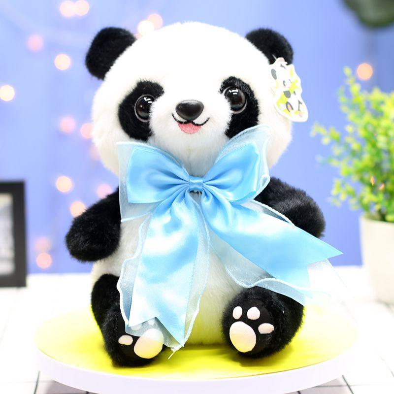 Cute Bow Tie Giant Panda Doll Plush Toy Rag Doll Gift for Children's Girlfriend Best Friend Lover
