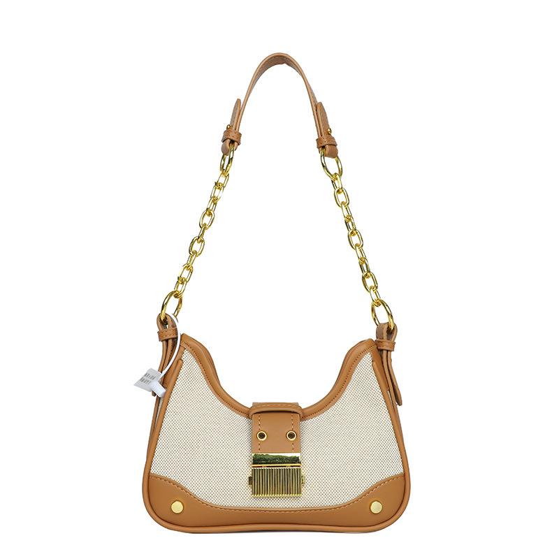 Versatile High-quality Texture Women's Crescent Bag Women's New Fashion Chain Shoulder Underarm Bag Work Commuter Messenger Bag
