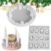 Silicone Christmas Advent Wreath Resin Molds 12-Cavity with Base Non-Stick Christmas Houses Candlestick Mold DIY Decorative Mold