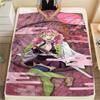 1PC Demon Slayer Print Flannel Blanket, High Quality All Seasons, Home Decor, Warmth and Comfort, Perfect for Christmas Gifts