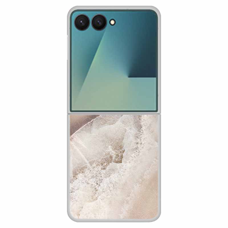 Marble Case For Samsung Z Flip7 Transparent Hard PC Plastic Cover Shockproof Coque for Samsung Galaxy Z Flip 7 5G Funda Zflip7