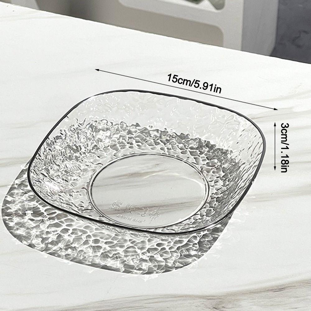 Transparent Bone Plate Glacier Pattern Snack Dish Dessert Plate Table Waste Dish Luxury Kitchen Tableware