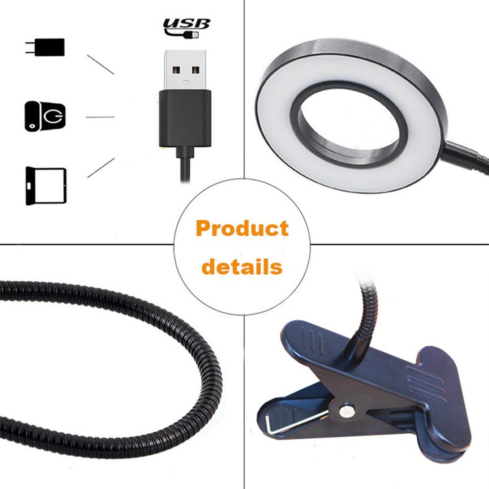 Creative USB Clip-On Table Lamp with Flexible Hose and 3-Color Dimming for Eye Protection and Reading