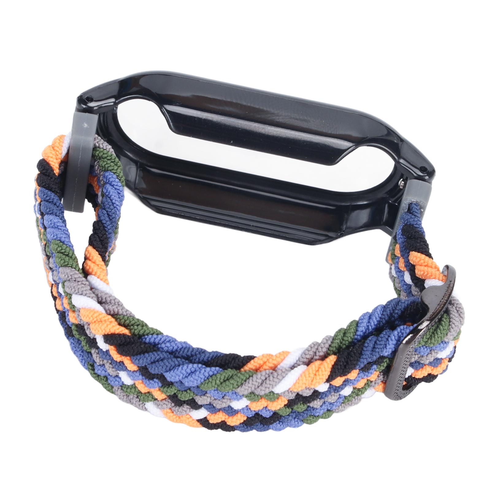 

3 In 1 Watch Band Screen Protector Case Replacement Watch Strap Protective Film Case for Mi Band 7 Colorful Strap Black Cowboy With Black Frame