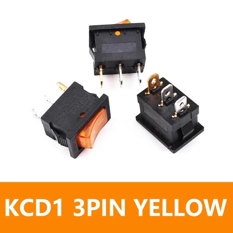 

5/20/100PCS KCD1-101 3Pin 4Pin Boat Car Rocker Switch ON-OFF Red Yellow Green Blue Button Switch 220V 6A/250V AC 10A/125V AC 5PCS