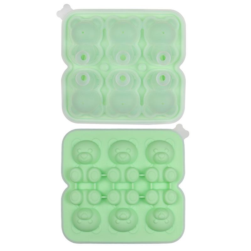 2/4/6 Grids Kawaii Bear Silicone Ice Cube Making Molds Summer Relieve the Heat Ice Cube Trays Mold To Make DIY Drink Ice Coffee