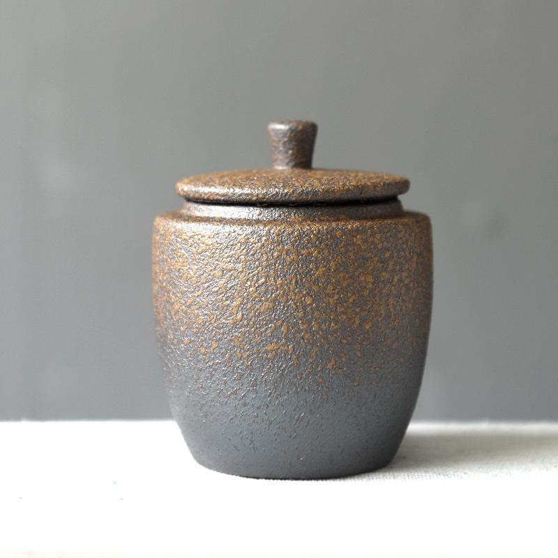 Vintage Ceramic Tea Canister Kitchen Sealed Container Multi-Functional Portable Jar for Candy Nuts Coffee Beans Herbs Storage