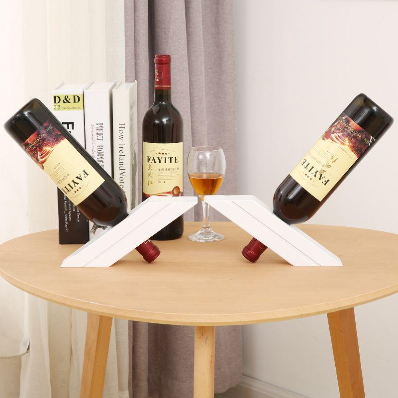Semplice Portabottiglie in Legno Creativo Porta Bicchieri da Birra Espositore Ornamenti Domestico Portabottiglie Whiskey Champagne Decorazioni per Feste Articoli da Bar Durevole