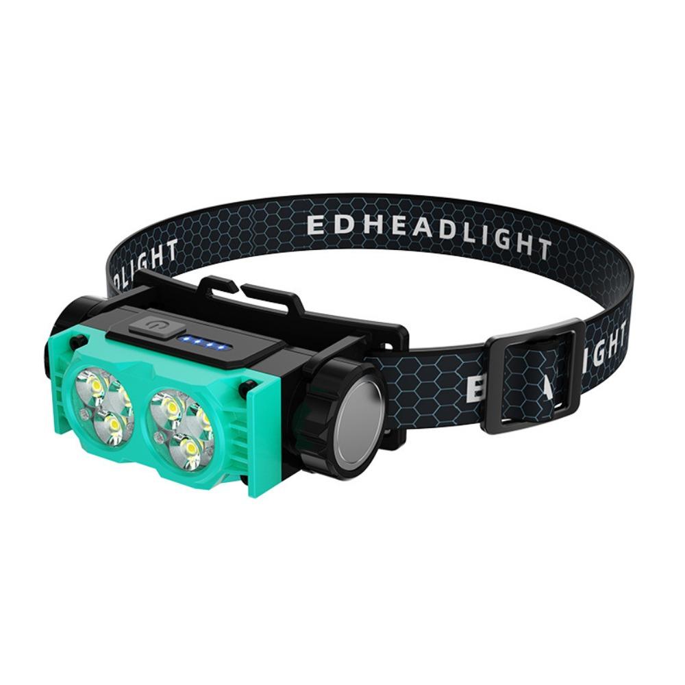USB Rechargeable LED Work Headlamp with Battery Indicator Hands Free Magnetic Design Adjustable Angle Headlight for Fishing Camping