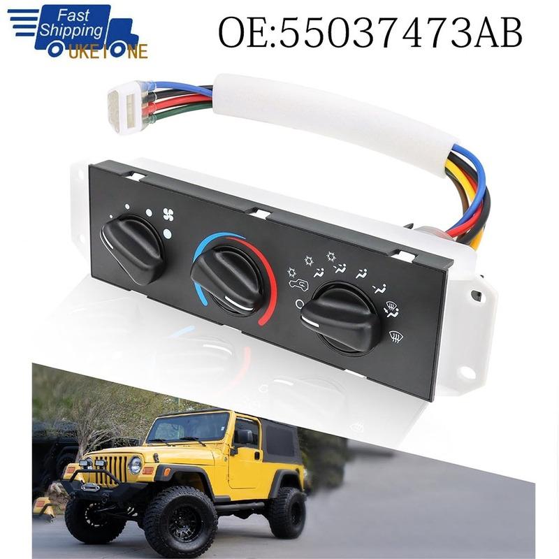

1 Set HVAC Heater Control Panel with Blower Motor Switch for Jeep Wrangler TJ 1999-2004 55037473AB BL101 HS-373 Car Accessories