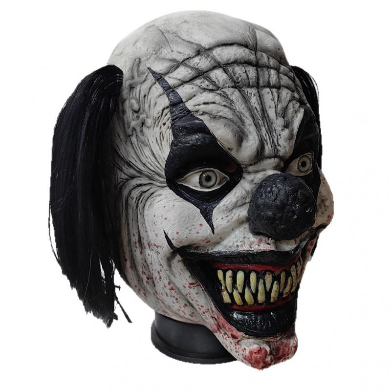Lateksowa Maska Klauna z Dzwoneczkiem Nakrycie Głowy Błazna Akcesorium do Kostiumu na Halloween Impreza dla Dorosłych Występ
