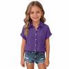 Damen Leinen V-Ausschnitt Kurzarm Hemd Sommer Leichtes Strand Top