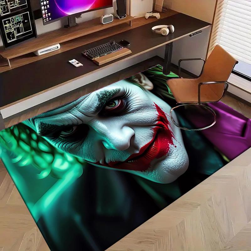 1pc Office Carpet Chair Mats Joker Clown Makeup Artwork Perfect for Office Chairs, Living Rooms, Or Bedrooms,Polyester Carpet.HDT251