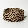 Women's Hat Fall and Winternew Arrivalwoolen Leopard Print Hat Women's Stewardess Beret Retro Hat