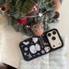 Embroidered Christmas Tree & Snowman Denim Phone Case for iPhone 16/17 Pro Max