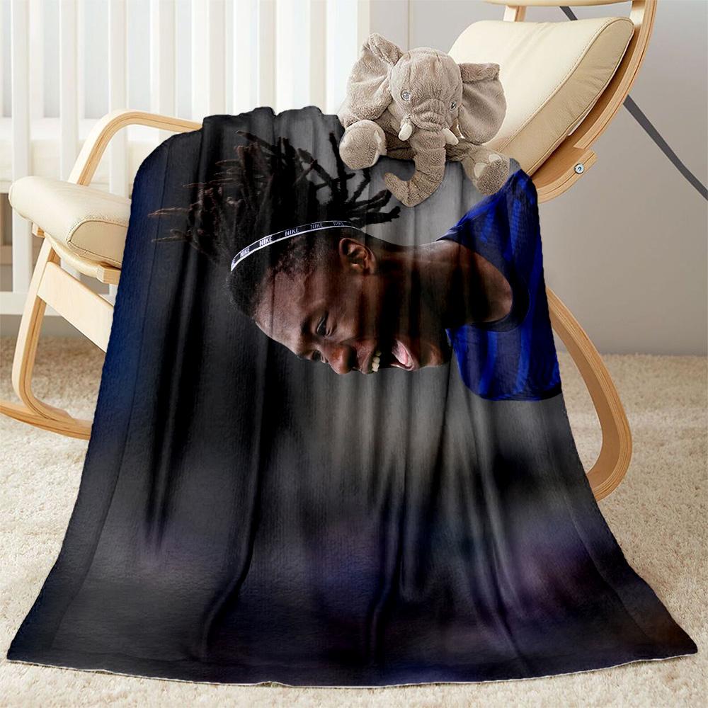 Football Player Action Blanket Soft Warm Cozy Suitable for Chair Office Picnics Four Seasons Universal Warmthful Decor Gifts For Family Or Friends