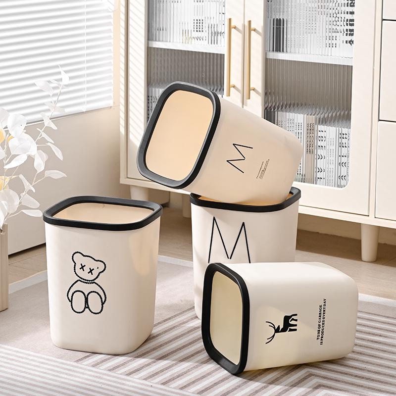 Large Capacity Thickened Trash Can with Pressure Ring for Bathroom, Toilet, Living Room, and Kitchen