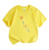 Kids Boys Girls 100% Cotton Crew Neck Short Sleeve T-Shirt, Cute Cartoon Solar System Sun Planets Print Casual Soft Breathable Tee for Children Daily