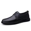 Men's Genuine Leather Business Casual Lace-up Shoes - Soft Sole, Breathable Cowhide, Spring Style, Thick Sole, Comfortable.