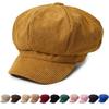 Khaki Baumwoll-Schiebermütze: Unisex Oktagonale Maler-Baskenmütze für Frühling/Herbst.