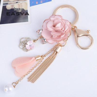 Schlüsselanhänger mit kleinem Blumenfadenquaste im koreanischen Stil - Kreativer Taschenanhänger