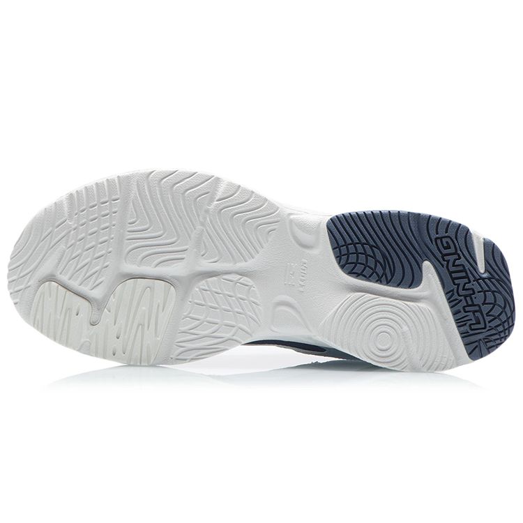 Li-Ning Non-Slip Wear-Resistant Lightweight Low-Top Sports Casual Shoes Men Sneakers White Blue AGCS417-3