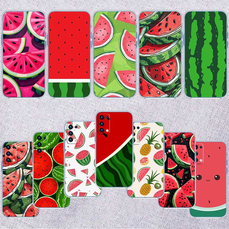 UP19 Cartoon Fruit Watermelon Transparent Phone Case for Motorola Moto G7 G8 G9 G84 G85 G73 G24 G15 Z2 Play Power Plus