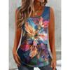 Summer Ladies 3D Printed Sleeveless T-Shirt Fashion Versatile Breathable Trend Casual