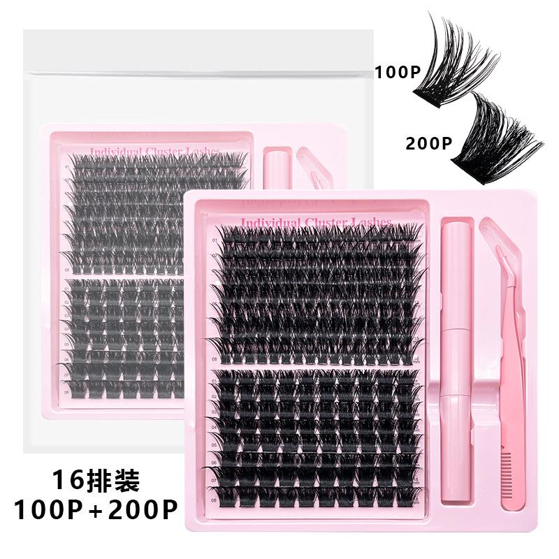 30D40D100D Segmented False Eyelashes Natural Dense Curled Single Cluster Self-Adhesive Eyelash Set