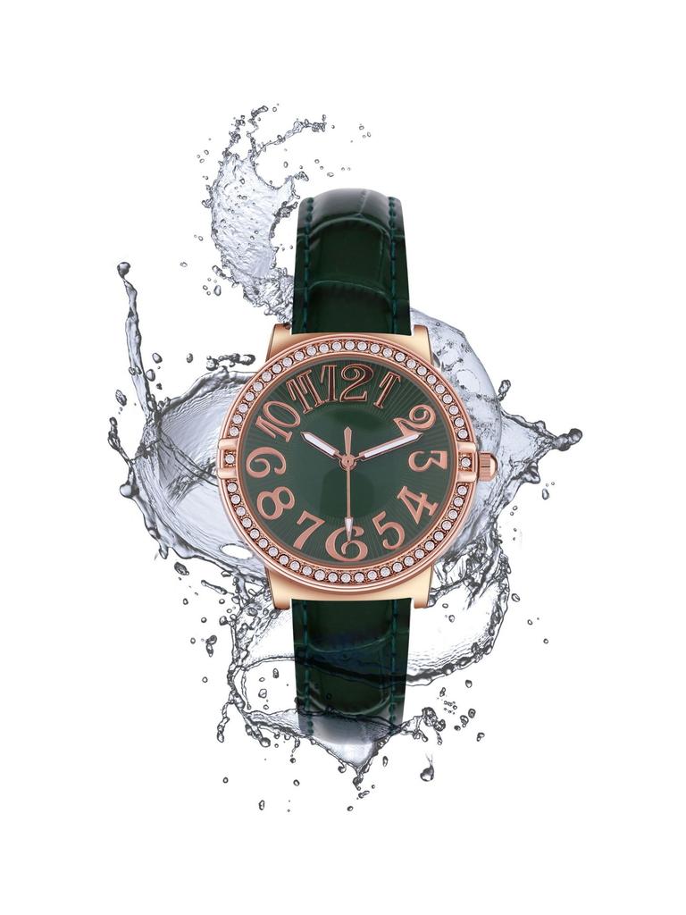 Fashion Casual Leather Light Luxury Diamond Non-Waterproof Quartz Women'S Watch