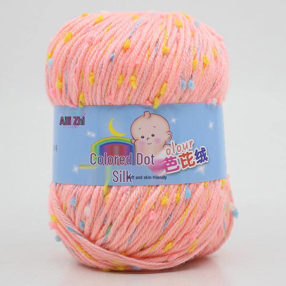Pallina di Filato a Pois Colorati per Lavorazione a Maglia a Mano di Maglioni e Cardigan da Uomo e da Donna