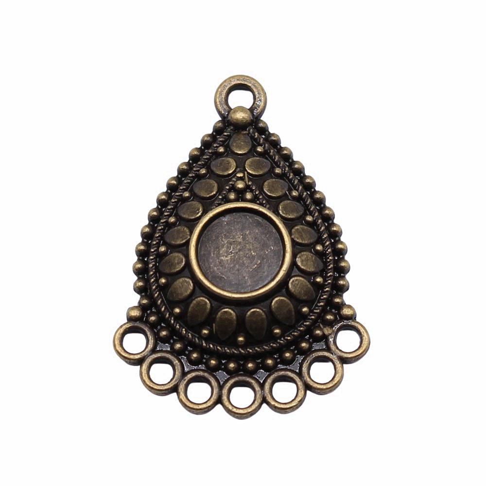 Floral Multi Loop Charm Vintage Filigree Findings Fit Flat Cabochon For Jewelry DIY